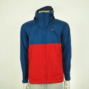 New Patagonia Torrentshell H2No Rain Jacket Mens Small Red Blue Hooded Hoodie
